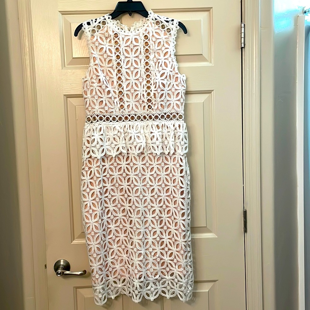 Velvet clothing co. White dress w/ peach bottom size L perfect for day wedding